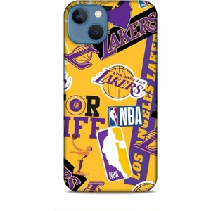 Apple iPhone 13 Kılıf Basketbolcular 11 Sarı Mor Los Angeles 4K Baskılı Kılıf