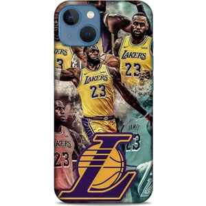 Apple iPhone 13 Kılıf Basketbolcular 17 Lebron 23 Lakers Yumuşak Kılıf