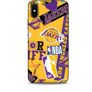 Apple iPhone x Kılıf Basketbolcular 11 Sarı Mor Los Angeles 4K Baskılı Kılıf