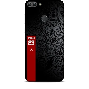 Huawei P Smart S 2020 Kılıf Basketbolcular 4 Jordan 23 Siyah Kırmızı Silikon Kılıf
