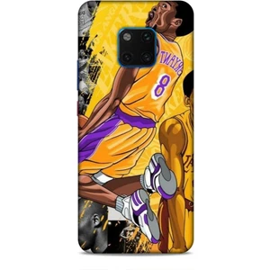 Huawei Mate 20 Pro Kılıf Basketbolcular 8 Bryant 8 Sarı Baskılı Kılıf