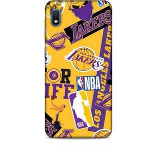 Samsung Galaxy A10 Kılıf Basketbolcular 11 Sarı Mor Los Angeles 4K Baskılı Kılıf