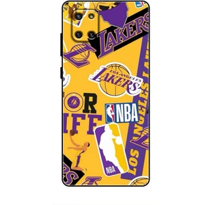 Samsung Galaxy A81 Kılıf Basketbolcular 11 Sarı Mor Los Angeles 4K Baskılı Kılıf
