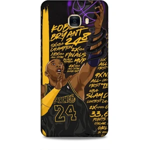 Samsung Galaxy C7 Kılıf Basketbolcular 7 Kobe 24 Siyah Sarı Desenli Kılıf