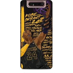 Samsung Galaxy A80 Kılıf Basketbolcular 7 Kobe 24 Siyah Sarı Desenli Kılıf