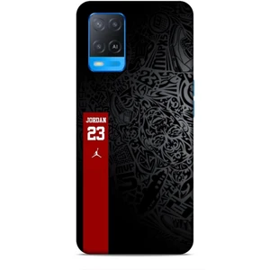 Oppo A54 Kılıf Basketbolcular 4 Jordan 23 Siyah Kırmızı Silikon Kılıf