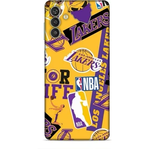 Samsung Galaxy M13 Kılıf Basketbolcular 11 Sarı Mor Los Angeles 4K Baskılı Kılıf