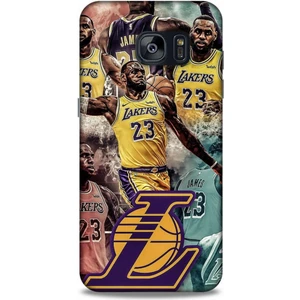 Samsung Galaxy S7 Edge Kılıf Basketbolcular 17 Lebron 23 Lakers Yumuşak Kılıf