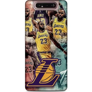 Samsung Galaxy A80 Kılıf Basketbolcular 17 Lebron 23 Lakers Yumuşak Kılıf