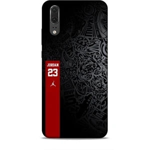Huawei P20 Kılıf Basketbolcular 4 Jordan 23 Siyah Kırmızı Silikon Kılıf