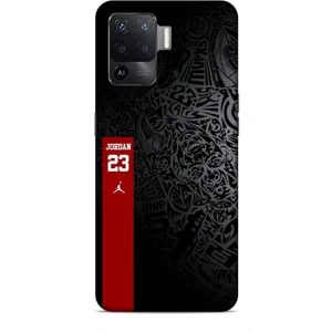 Oppo Reno 5 Lite Kılıf Basketbolcular 4 Jordan 23 Siyah Kırmızı Silikon Kılıf