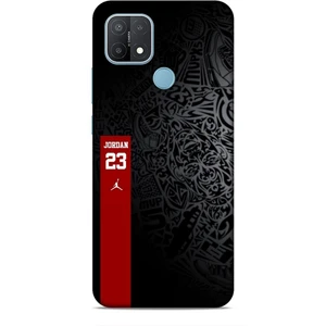 Oppo A15 Kılıf Basketbolcular 4 Jordan 23 Siyah Kırmızı Silikon Kılıf