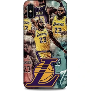 Apple iPhone Xs Max Kılıf Basketbolcular 17 Lebron 23 Lakers Yumuşak Kılıf