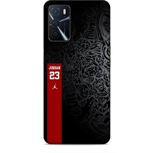 Oppo A16 Kılıf Basketbolcular 4 Jordan 23 Siyah Kırmızı Silikon Kılıf