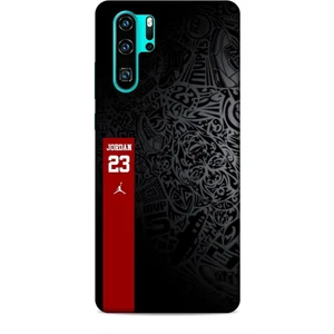 Huawei P30 Pro Kılıf Basketbolcular 4 Jordan 23 Siyah Kırmızı Silikon Kılıf