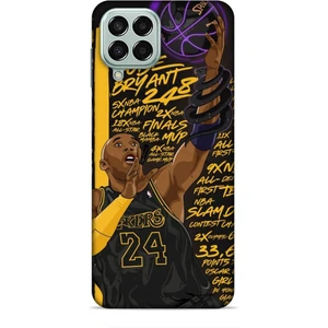 Samsung Galaxy M33 Kılıf Basketbolcular 7 Kobe 24 Siyah Sarı Desenli Kılıf