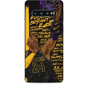 Samsung Galaxy S10 Kılıf Basketbolcular 7 Kobe 24 Siyah Sarı Desenli Kılıf