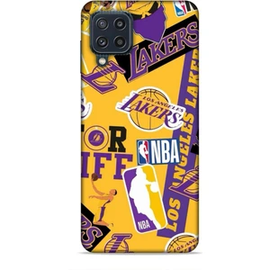 Samsung Galaxy M32 Kılıf Basketbolcular 11 Sarı Mor Los Angeles 4K Baskılı Kılıf