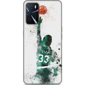 Oppo A16 Kılıf Basketbolcular 28 Bird 33 Beyaz Yeşil Iz Bırakmayan Kılıf