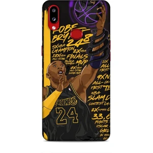 Samsung Galaxy A10S Kılıf Basketbolcular 7 Kobe 24 Siyah Sarı Desenli Kılıf