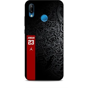 Huawei P20 Lite Kılıf Basketbolcular 4 Jordan 23 Siyah Kırmızı Silikon Kılıf