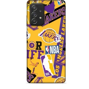 Samsung Galaxy A52S Kılıf Basketbolcular 11 Sarı Mor Los Angeles 4K Baskılı Kılıf
