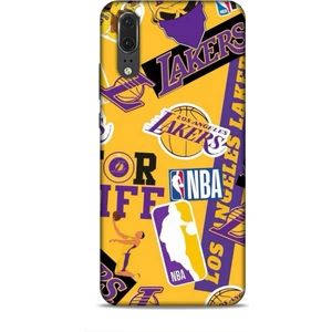 Huawei P20 Kılıf Basketbolcular 11 Sarı Mor Los Angeles 4K Baskılı Kılıf