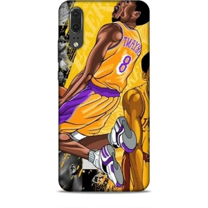 Huawei P20 Kılıf Basketbolcular 8 Bryant 8 Sarı Baskılı Kılıf