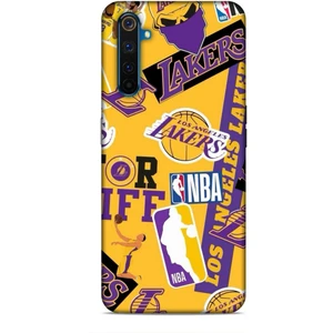 Realme 6 Pro Kılıf Basketbolcular 11 Sarı Mor Los Angeles 4K Baskılı Kılıf