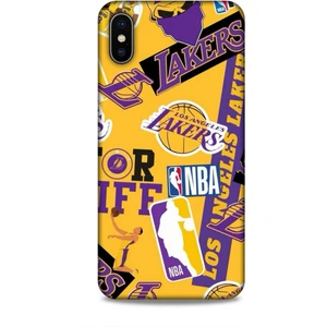 Apple iPhone Xs Max Kılıf Basketbolcular 11 Sarı Mor Los Angeles 4K Baskılı Kılıf
