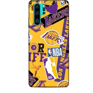 Huawei P30 Pro Kılıf Basketbolcular 11 Sarı Mor Los Angeles 4K Baskılı Kılıf