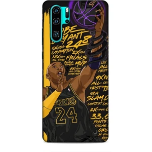 Huawei P30 Pro Kılıf Basketbolcular 7 Kobe 24 Siyah Sarı Desenli Kılıf