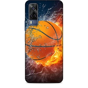 Vivo Y33 Kılıf Basketbolcular 30 Basketbol Topu Kenarları Şeffaf Kapak