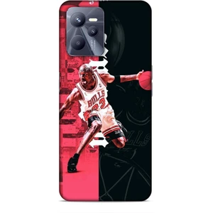 Realme C35 Kılıf Basketbolcular 5 Jordan Bulls Beyaz Koruma Kılıfı
