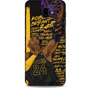 Samsung Galaxy J6 Plus Kılıf Basketbolcular 7 Kobe 24 Siyah Sarı Desenli Kılıf