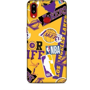 Samsung Galaxy A10S Kılıf Basketbolcular 11 Sarı Mor Los Angeles 4K Baskılı Kılıf