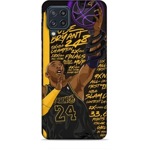 Samsung Galaxy M32 Kılıf Basketbolcular 7 Kobe 24 Siyah Sarı Desenli Kılıf