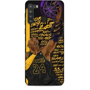 Samsung Galaxy A21 Kılıf Basketbolcular 7 Kobe 24 Siyah Sarı Desenli Kılıf