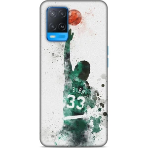 Oppo A54 Kılıf Basketbolcular 28 Bird 33 Beyaz Yeşil Iz Bırakmayan Kılıf
