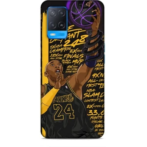 Oppo A54 Kılıf Basketbolcular 7 Kobe 24 Siyah Sarı Desenli Kılıf