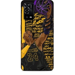 Oppo A55 4g Kılıf Basketbolcular 7 Kobe 24 Siyah Sarı Desenli Kılıf