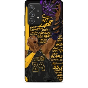 Samsung Galaxy A52S Kılıf Basketbolcular 7 Kobe 24 Siyah Sarı Desenli Kılıf