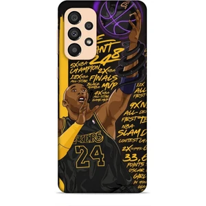 Samsung Galaxy A34 5g Kılıf Basketbolcular 7 Kobe 24 Siyah Sarı Desenli Kılıf