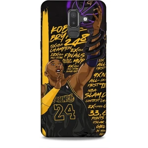 Samsung Galaxy J8 Kılıf Basketbolcular 7 Kobe 24 Siyah Sarı Desenli Kılıf