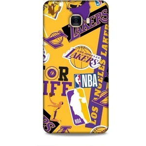 Samsung Galaxy C7 Kılıf Basketbolcular 11 Sarı Mor Los Angeles 4K Baskılı Kılıf