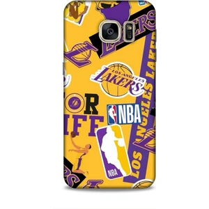 Samsung Galaxy S7 Kılıf Basketbolcular 11 Sarı Mor Los Angeles 4K Baskılı Kılıf