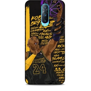 Oppo RX17 Neo Kılıf Basketbolcular 7 Kobe 24 Siyah Sarı Desenli Kılıf