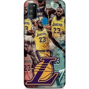 Samsung Galaxy M30S Kılıf Basketbolcular 17 Lebron 23 Lakers Yumuşak Kılıf