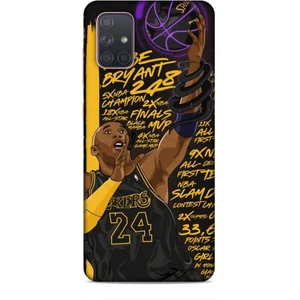Samsung Galaxy A91 Kılıf Basketbolcular 7 Kobe 24 Siyah Sarı Desenli Kılıf