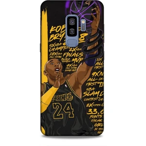 Samsung Galaxy S9 Plus Kılıf Basketbolcular 7 Kobe 24 Siyah Sarı Desenli Kılıf